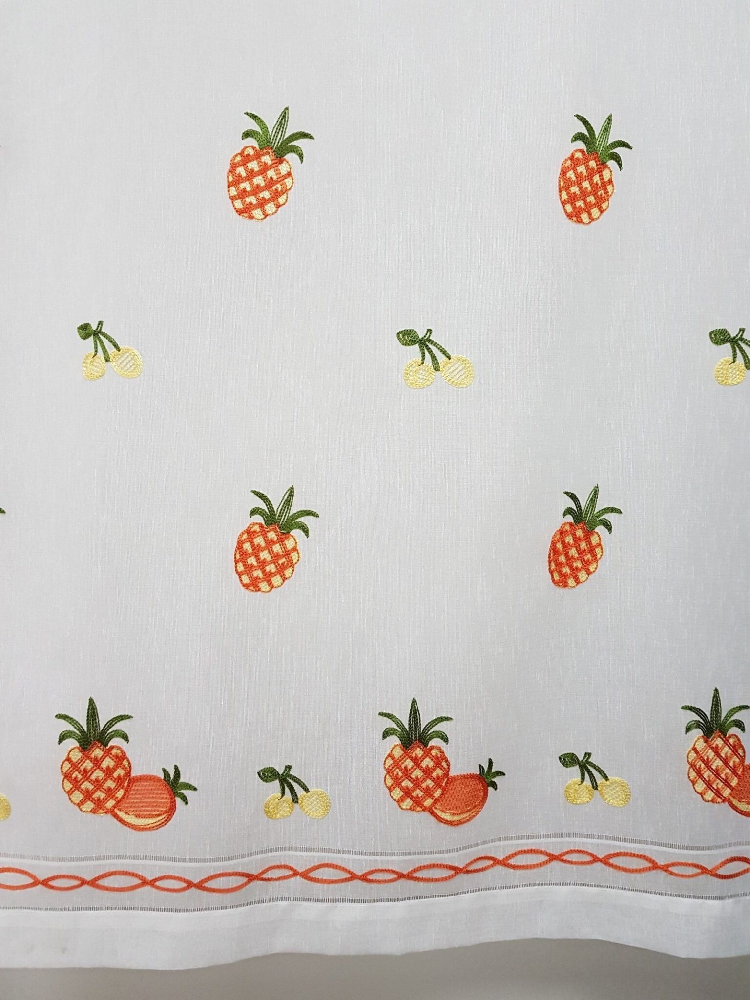 Visillos de cocina Piñas bordadas – pack de 2 hojas - Imagen 6