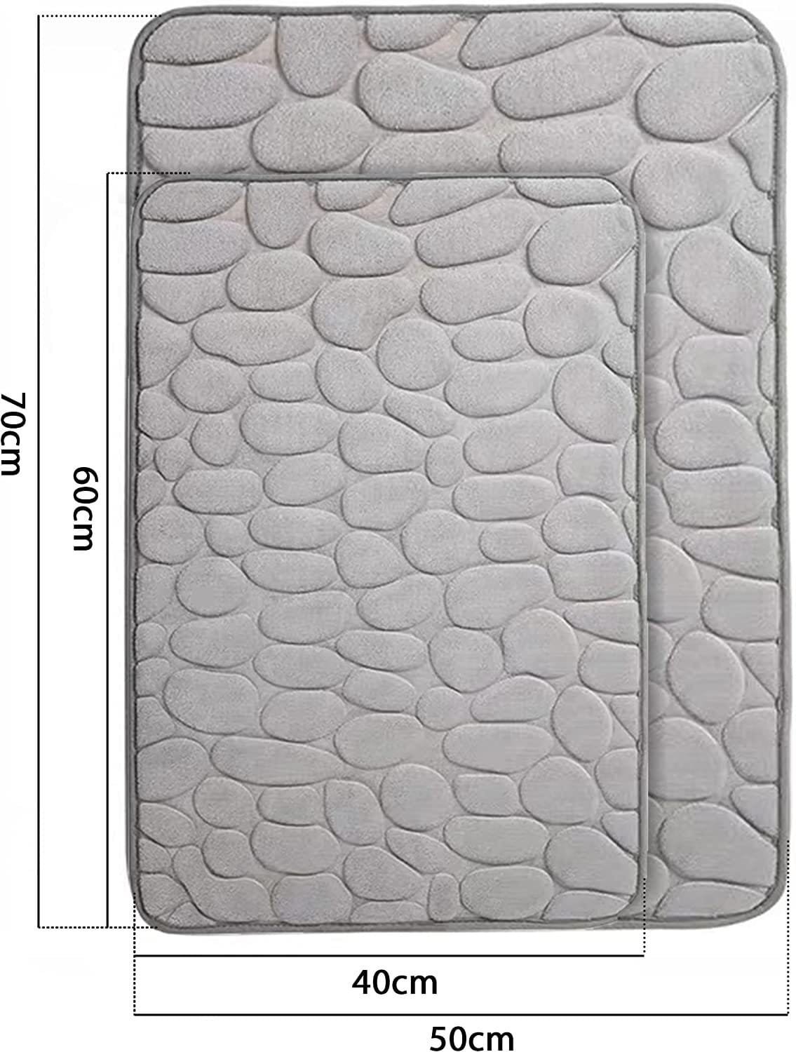 Alfombra Baño Color Sólido Azul marino Antideslizante Alfombra Suave Absorbente con Dibujo Geométrico para Baño Dormitorio Pasillo Sala de Estar Cocina Hay dos Medidas (40 x 60 cm y 50 x 70 cm). - Imagen 5