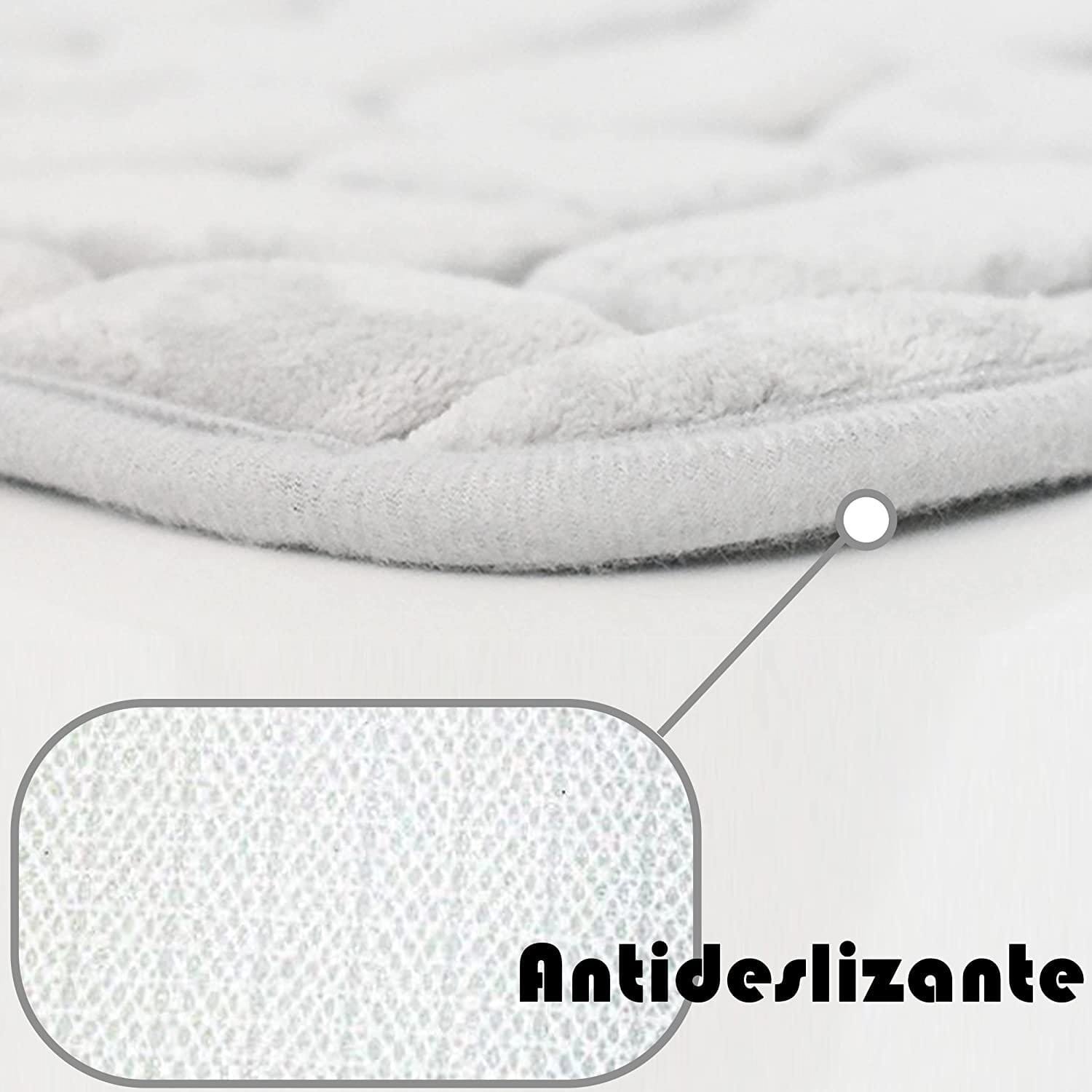 Alfombra Baño Color Sólido Azul marino Antideslizante Alfombra Suave Absorbente con Dibujo Geométrico para Baño Dormitorio Pasillo Sala de Estar Cocina Hay dos Medidas (40 x 60 cm y 50 x 70 cm). - Imagen 6