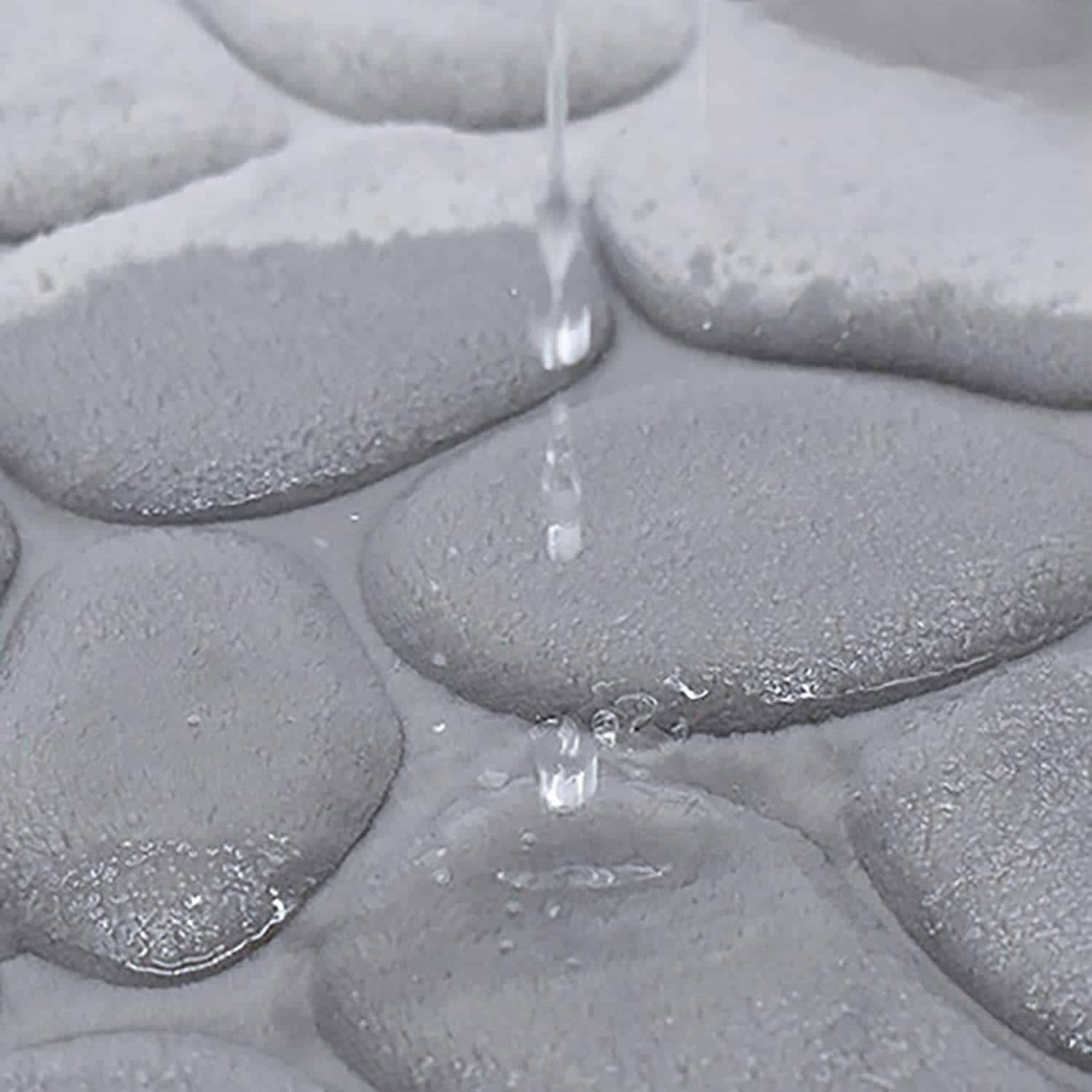 Alfombra Baño Color Sólido Taupe Antideslizante Alfombra Suave Absorbente con Dibujo Geométrico para Baño Dormitorio Pasillo Sala de Estar Cocina Hay dos Medidas (40 x 60 cm y 50 x 70 cm). - Imagen 4