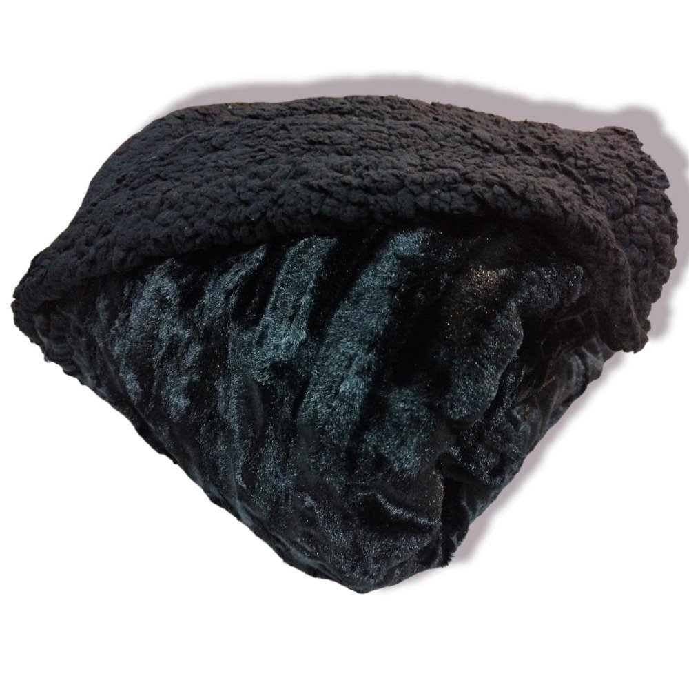 Manta para Sofá y Cama Sherpa con Visón en Negro: Calidez, Comodidad y Estilo Decorativo. - Imagen 5