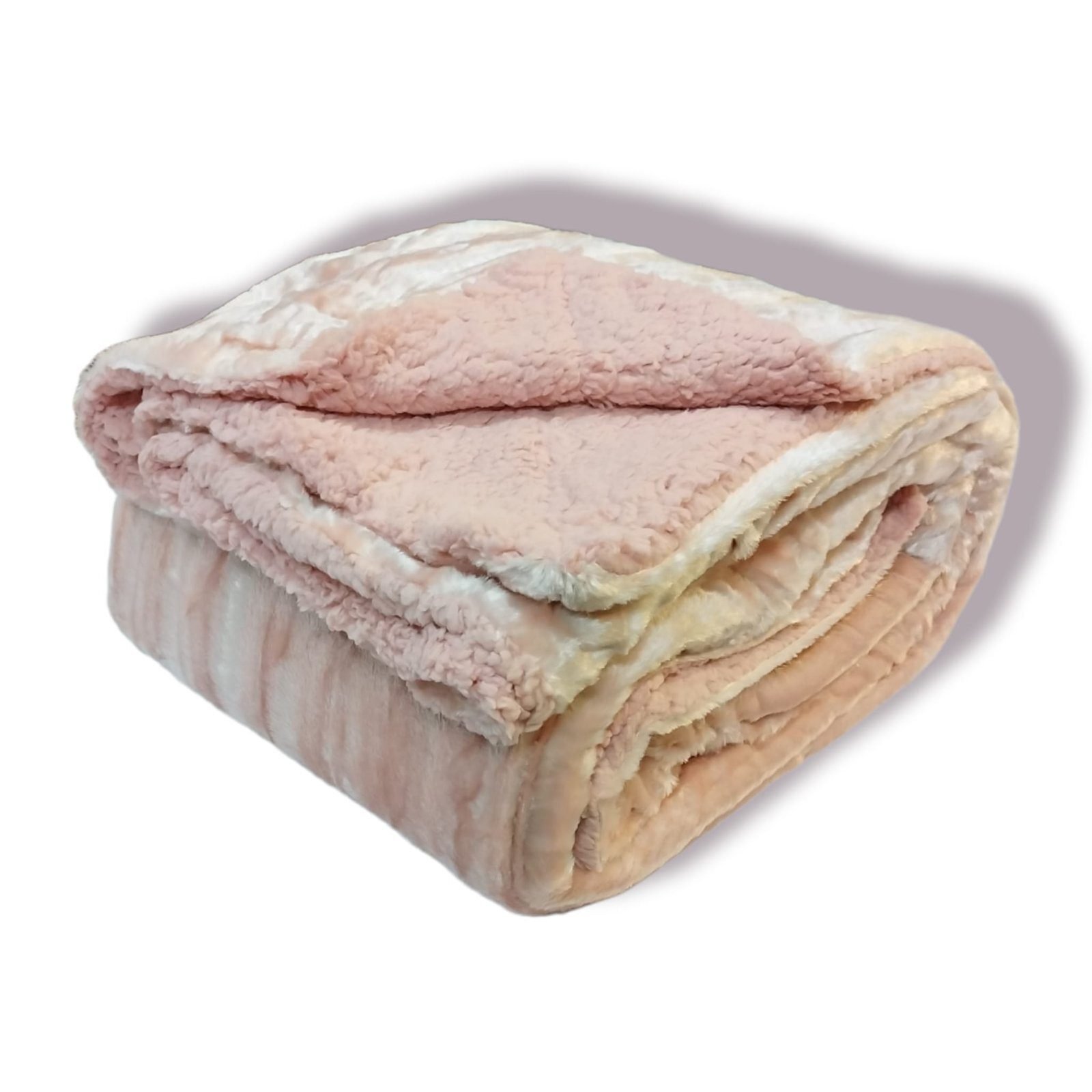 Manta para Sofá y Cama Sherpa con Visón en Rosa Claro: Calidez, Comodidad y Estilo Decorativo. - Imagen 5