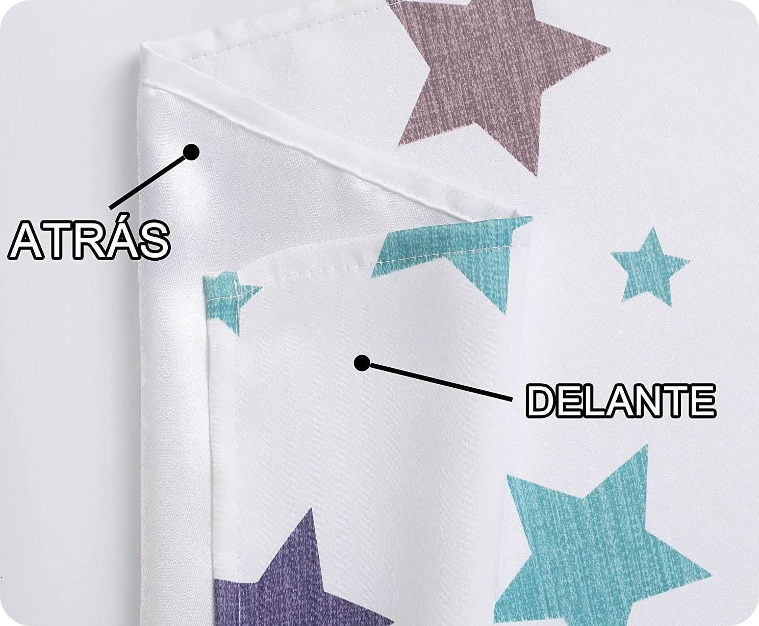 Cortinas Infantiles y Juvenil en color Verde agua cada Panel de Medidas 140x260cm Estampado de Estrellas para Habitación ,Sala. - Imagen 4