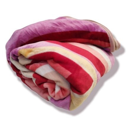 Manta Terciopelo Sofá y Cama de otoño e invierno, Térmica tacto suave de 220 x 240 cm Modelo 15 Blanco, Rosa y Rojo de 360g/m2.