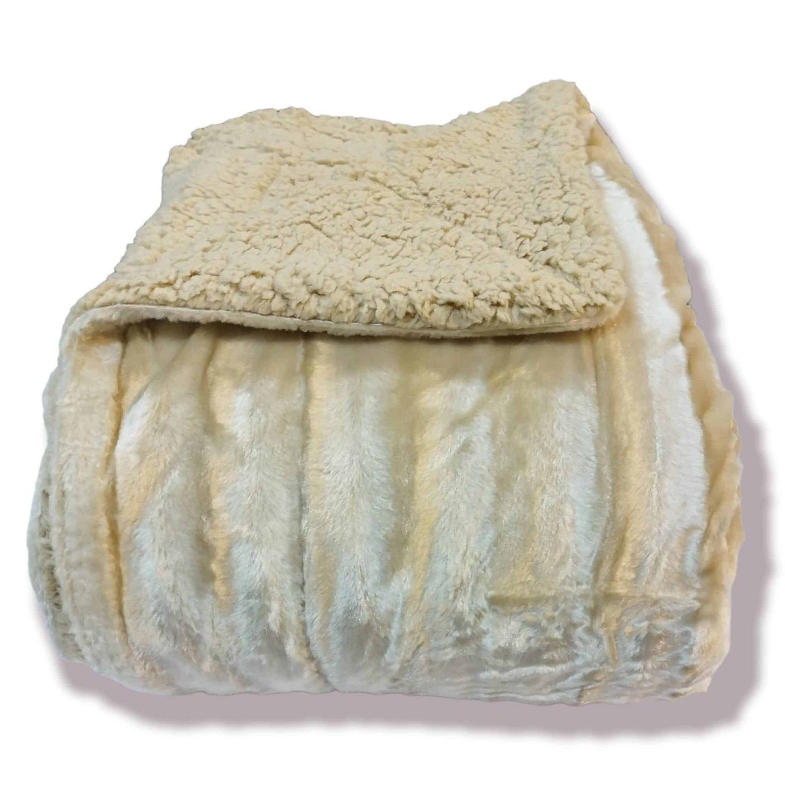 Manta para Sofá y Cama Sherpa con Visón en Marfil: Calidez, Comodidad y Estilo Decorativo. - Imagen 4