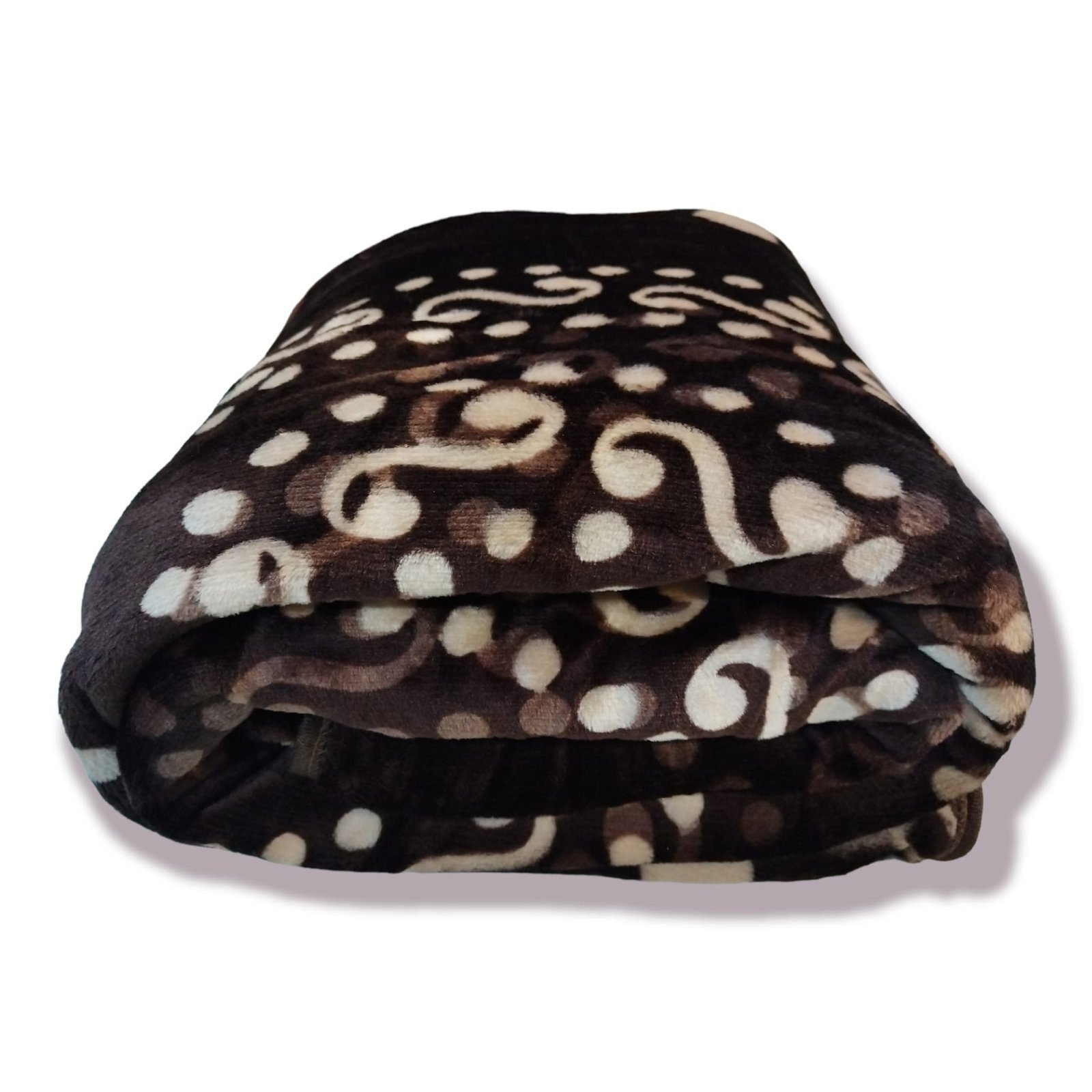 Manta Terciopelo Sofá y Cama de otoño e invierno, Térmica tacto suave de 220 x 240 cm Modelo 09 Marrón y Beige de 360g/m2. - Imagen 4