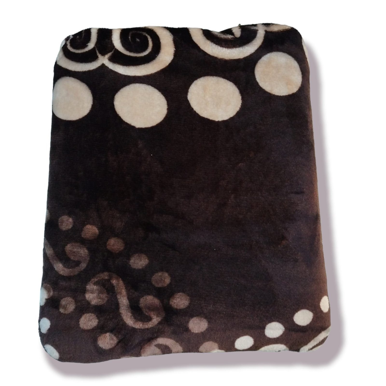 Manta Terciopelo Sofá y Cama de otoño e invierno, Térmica tacto suave de 220 x 240 cm Modelo 09 Marrón y Beige de 360g/m2. - Imagen 5