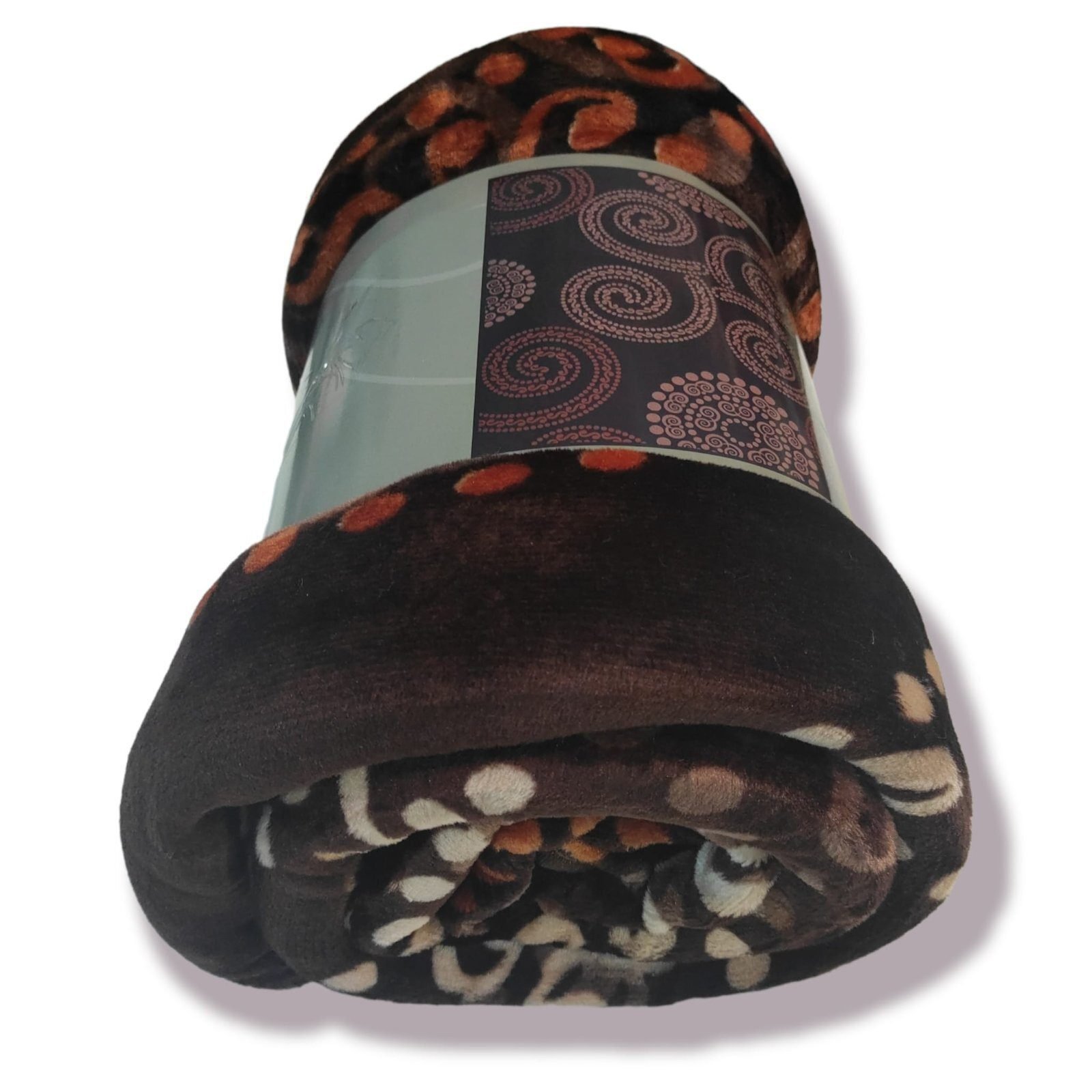 Manta Terciopelo Sofá y Cama de otoño e invierno, Térmica tacto suave de 220 x 240 cm Modelo 09 Marrón y Beige de 360g/m2. - Imagen 7