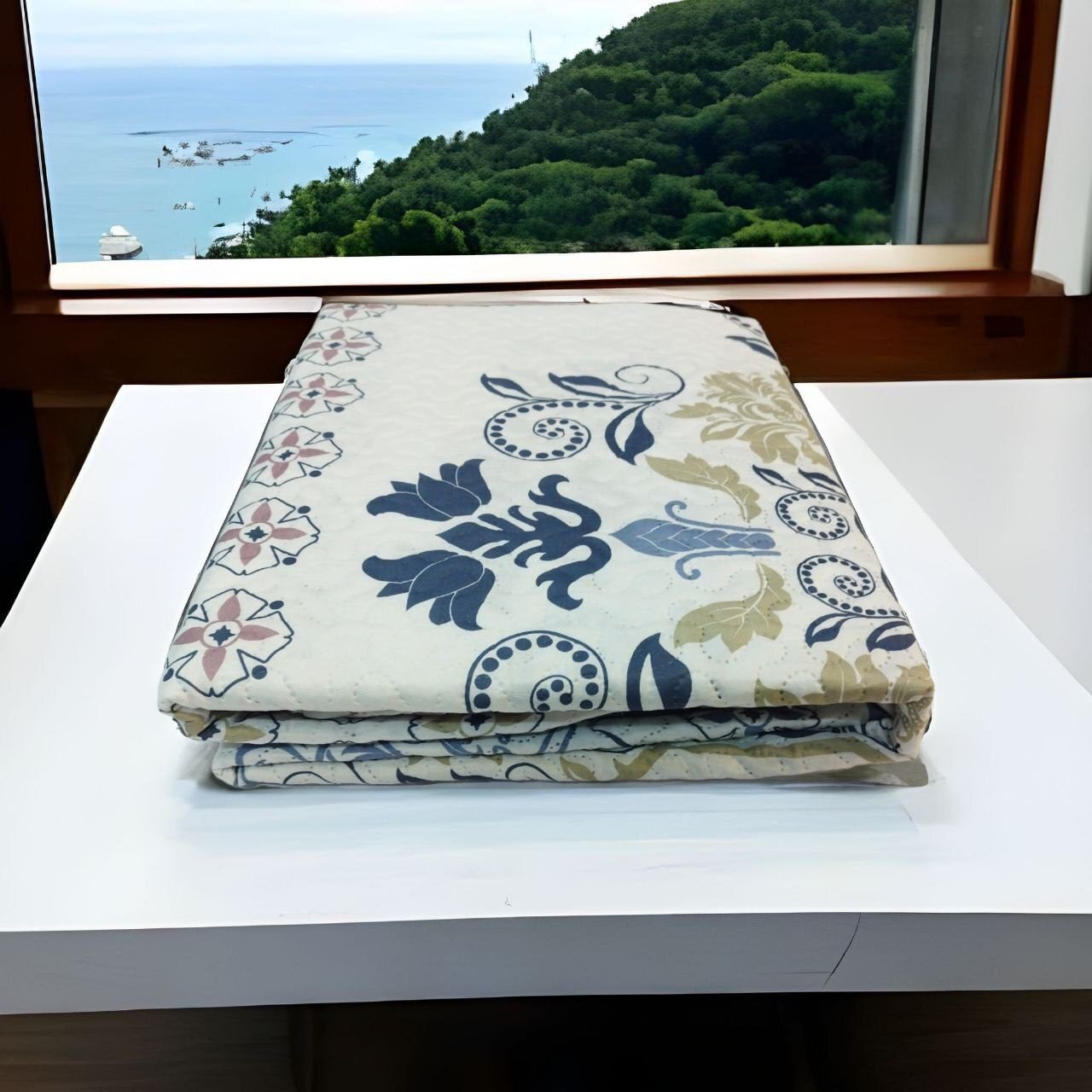 Colcha cama Azul reversible verano cubrecama Logan cómoda, durabilidad al lavado el termo sellado de cálida da estilo a cualquier habitación con esta. Decoración cuadrantes de regalo de 50 x70 cm. - Imagen 4