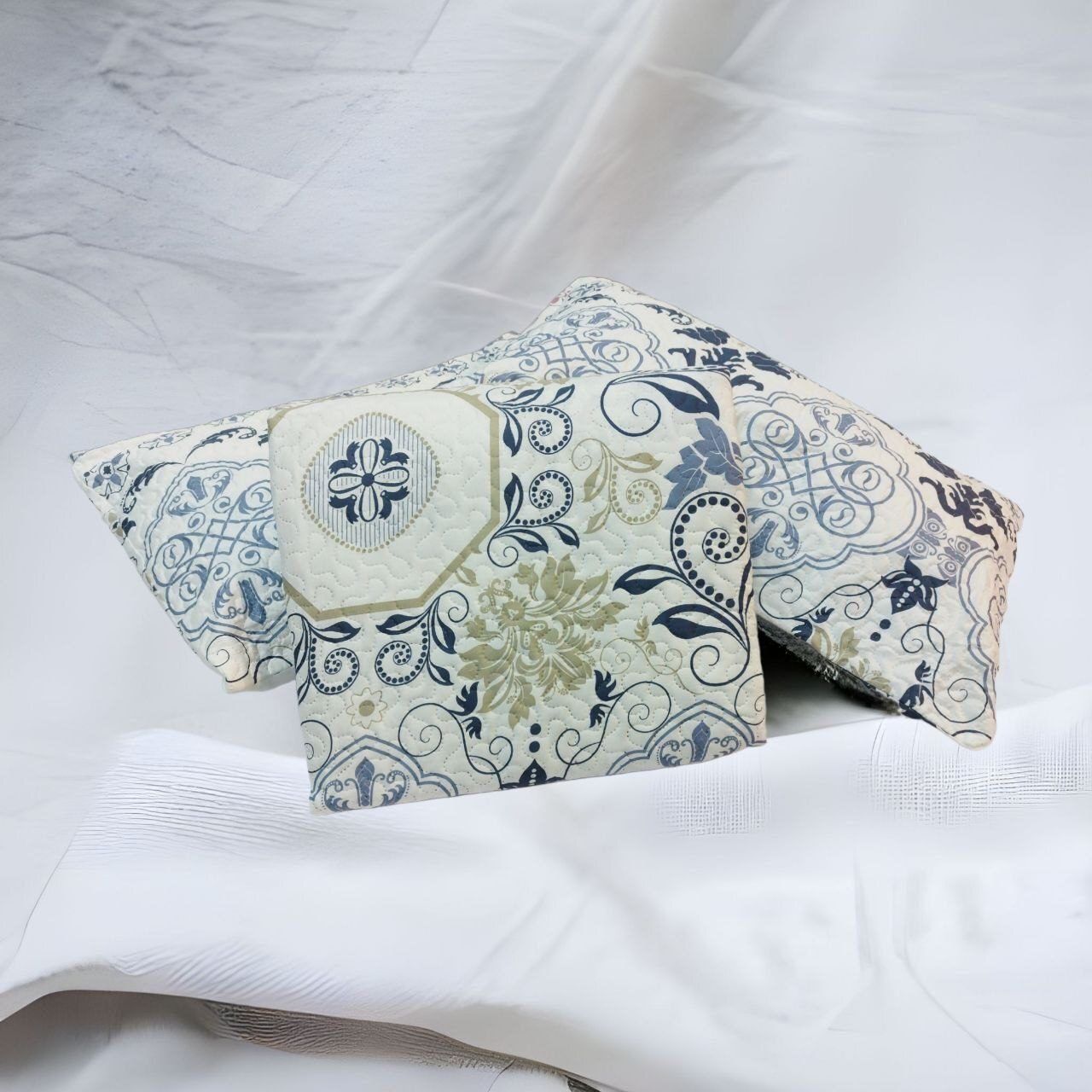 Colcha cama Azul reversible verano cubrecama Logan cómoda, durabilidad al lavado el termo sellado de cálida da estilo a cualquier habitación con esta. Decoración cuadrantes de regalo de 50 x70 cm. - Imagen 6