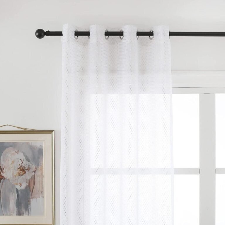 Visillos de dormitorio, Blanco lluvia en Dorado ,Traslucido para Salón Sala de Estar, Medidas (140x260cm). - Imagen 3
