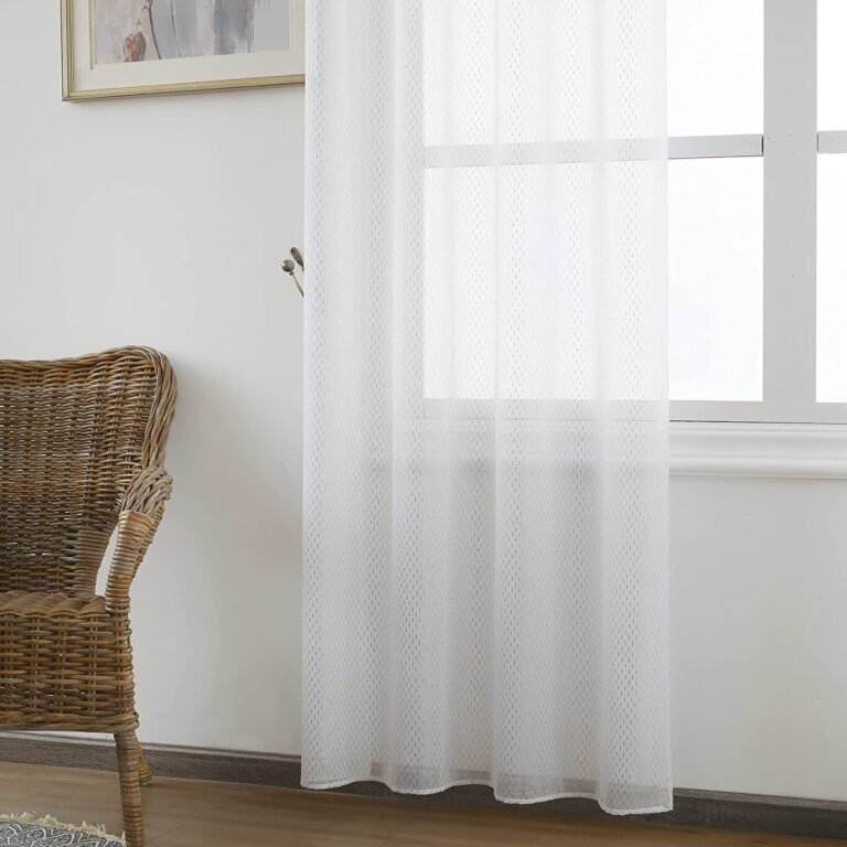 Visillos de dormitorio, Blanco lluvia en Dorado ,Traslucido para Salón Sala de Estar, Medidas (140x260cm). - Imagen 4