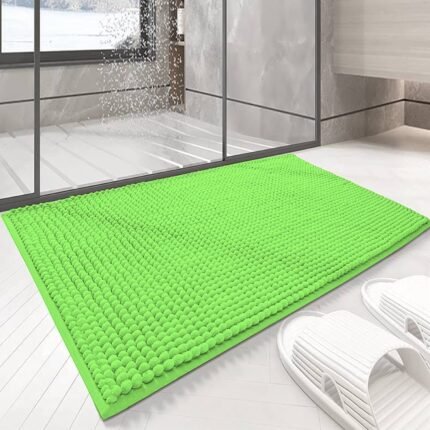 Alfombra , Baño, Cocina, Mascota, Verde Lima, Antideslizante ,Multifuncional, Felpa Microfibra Chinilla ,Suave, Cómoda Y Súper Absorbente ,Hay Dos Medidas (40X60cm Y 50X70cm).
