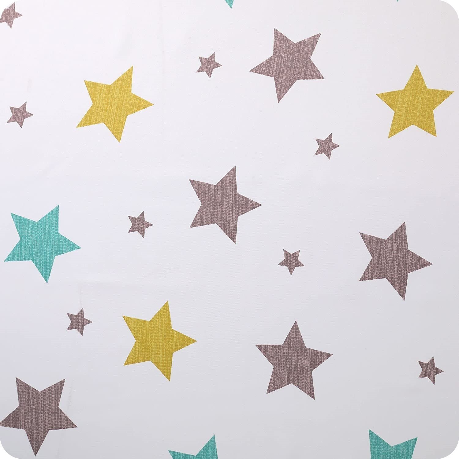 Cortinas Infantiles y Juvenil en Verde y Amarillo cada Panel de Medidas 140x260cm Estampado de Estrellas para Habitación ,Sala. - Imagen 4