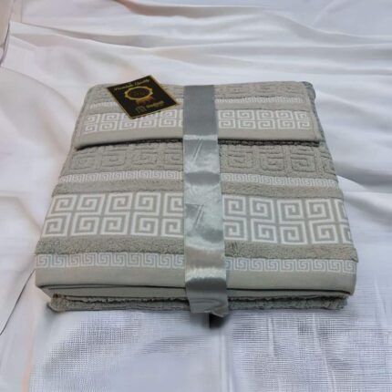 Toallas de baño de 100 algodón Portugués de alta calidad Juego de toallas Grego en Gris gruesas y duraderas de 600g.
