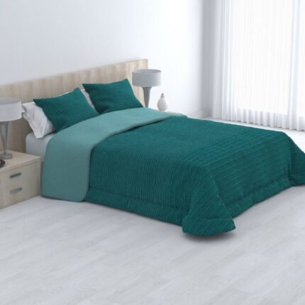 Edredón Sherpa Nórdico Aqua Jacquard Liso: Sedalina Tacto Peluche, Sherpa Interior, 600grs Gramaje, 260cm Largo + Fundas Almohadas Regalo 50x70cm.