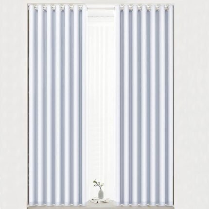 Cortina Opaca Lisa  Suave, ventanas, Sala, Salón ,Dormitorio en Gris perla con 8 Ojales de Acero Paquete 1 Piezas de 140x260cm.
