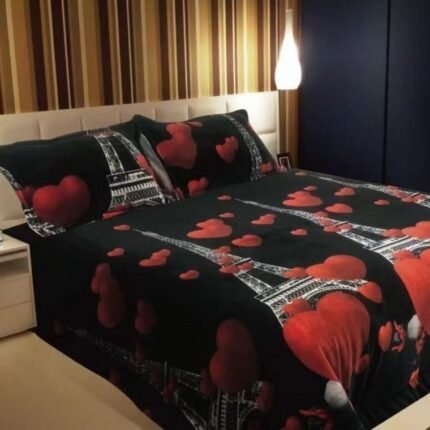 Edredón Nórdico de Invierno de Sedalina y Sherpa - Edredón Térmico, Suave y Cálido Modelo Paris en Negro para Cama de 90, 120,135 y 150cm