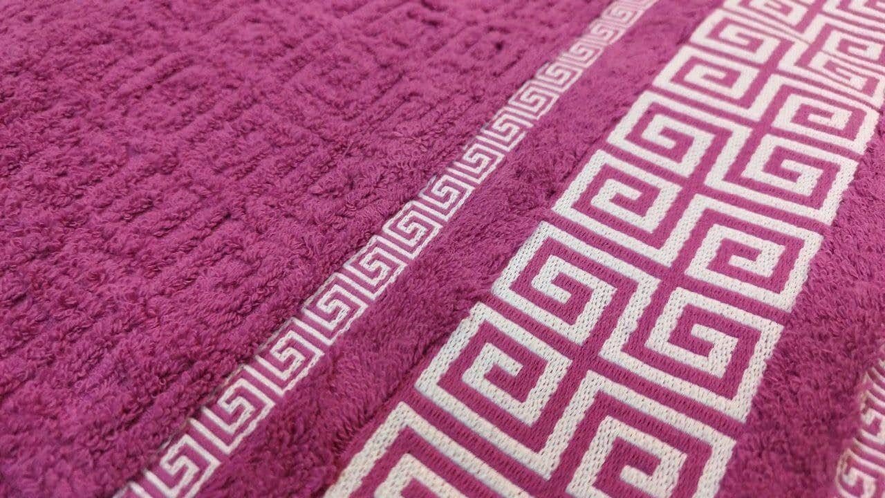 Toallas de baño de %100 algodón Portugués de alta calidad Juego de toallas Grego en Fucsia gruesas y duraderas de 600g. - Imagen 2