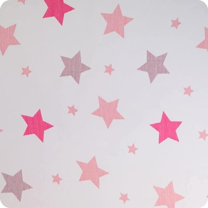 Cortinas Infantiles y Juvenil en Color Rosa cada Panel de Medidas 140x260cm Estampado de Estrellas para Habitación ,Sala. - Imagen 2