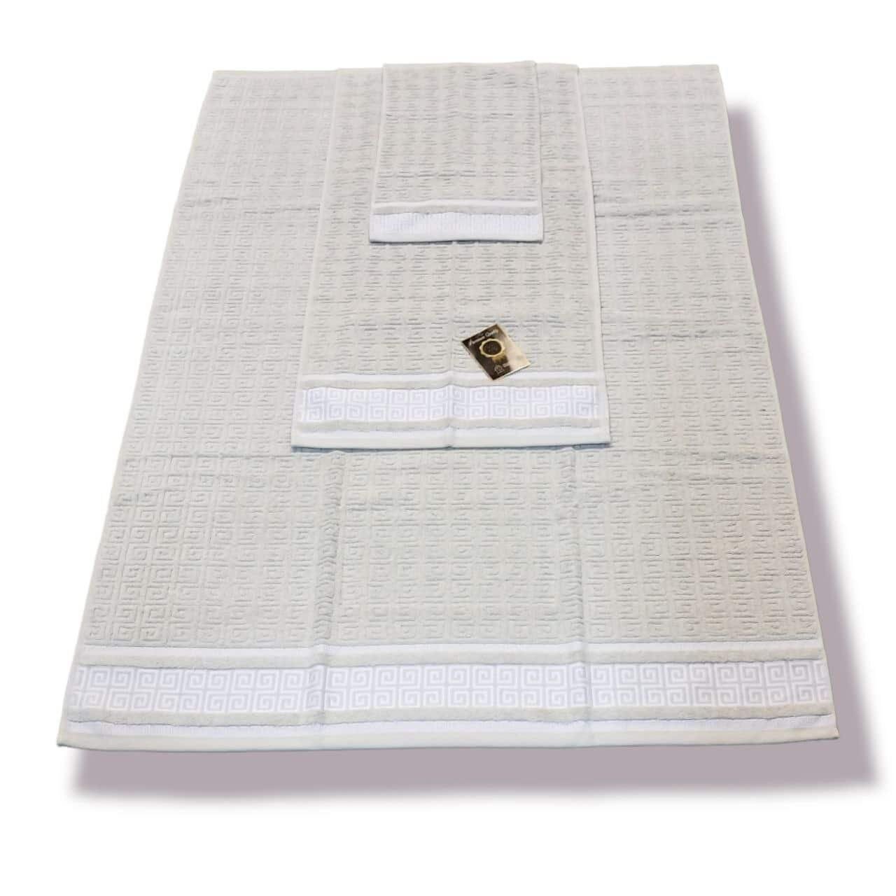 Toallas de baño de 100% algodón Portugués de alta calidad gruesas y duraderas de 600g Modelo Grego Color Taupe - Imagen 5