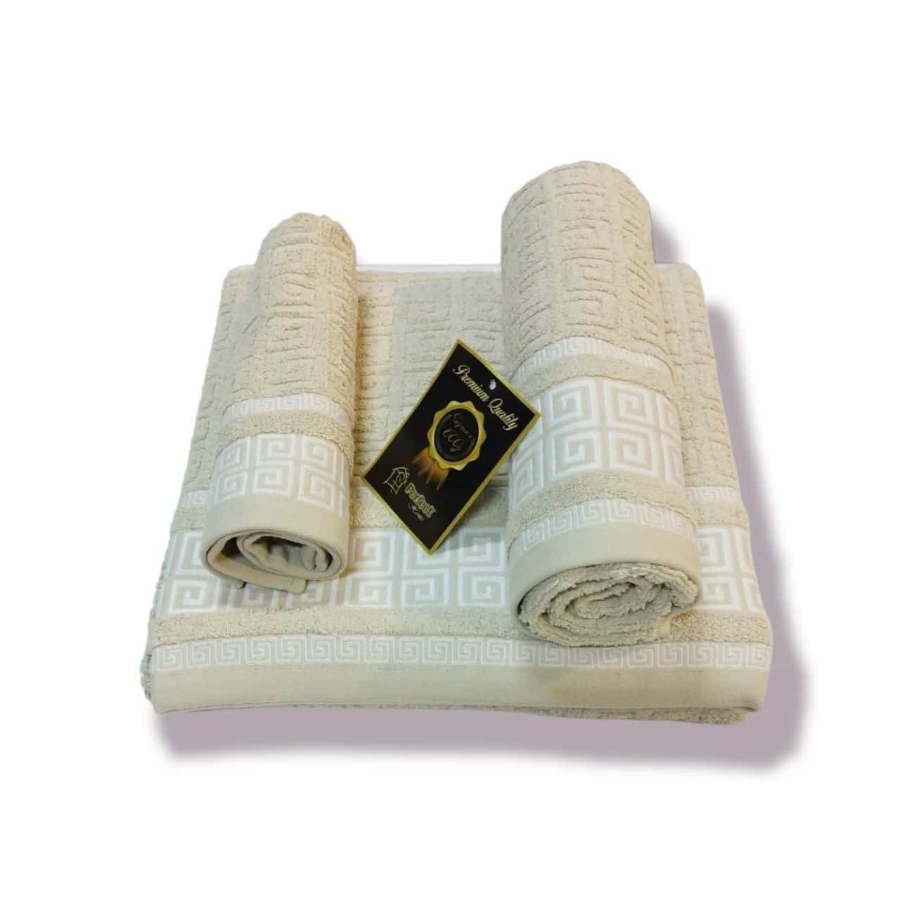 Toallas de baño de 100% algodón Portugués de alta calidad gruesas y duraderas de 600g Modelo Grego Color Taupe - Imagen 6