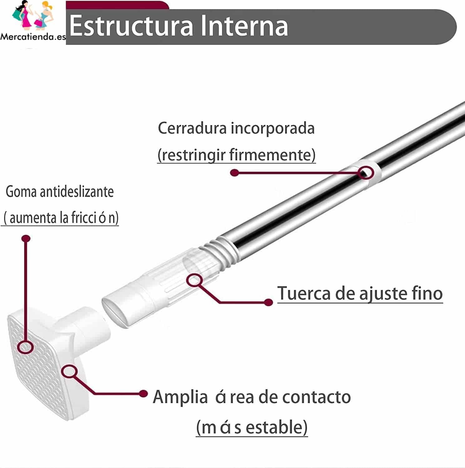 Barra Extensible Ajustable 25mm - Montaje Fácil Sin Taladro - Imagen 4