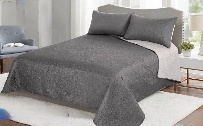 Colcha de Verano Gris Reversible Alejandría - Imagen 4