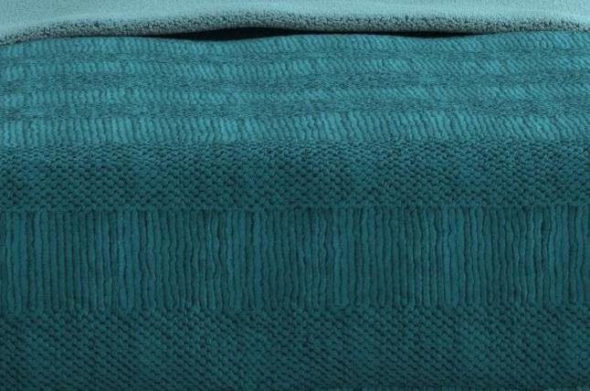 Edredón Sherpa Nórdico Cama Petróleo Jacquard Waves: Sedalina Tacto Peluche, Sherpa Interior, 600grs Gramaje, 260cm Largo + Fundas Almohadas Regalo 50x70cm. - Imagen 2