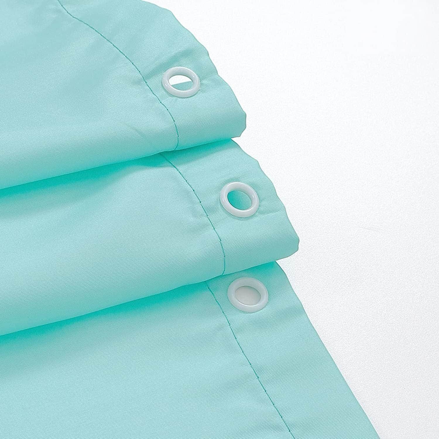 Cortina de ducha lisa verde agua impermeable - Imagen 5