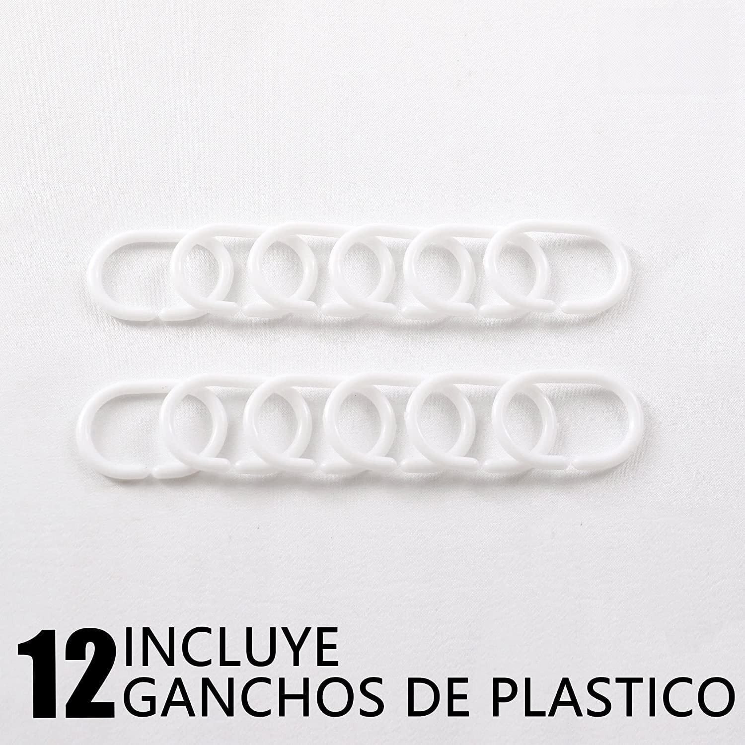 Cortina de ducha lisa verde agua impermeable - Imagen 7
