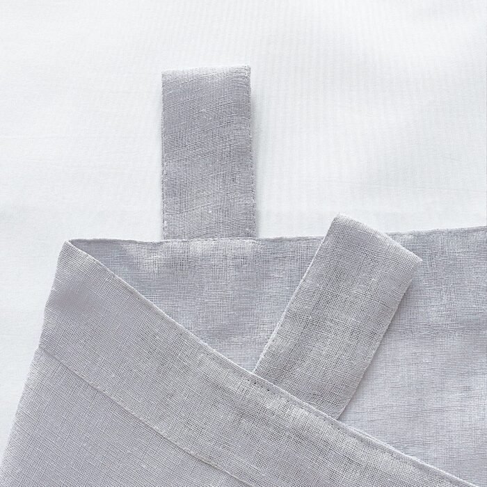 Cortina de Cocina visillo con Trabilla Translúcidas Modelo Liso en Gris claro para Decoración de Ventanas, Pasillos, Baño, sala en varios altos 140 cm Hasta 220cm. - Imagen 4