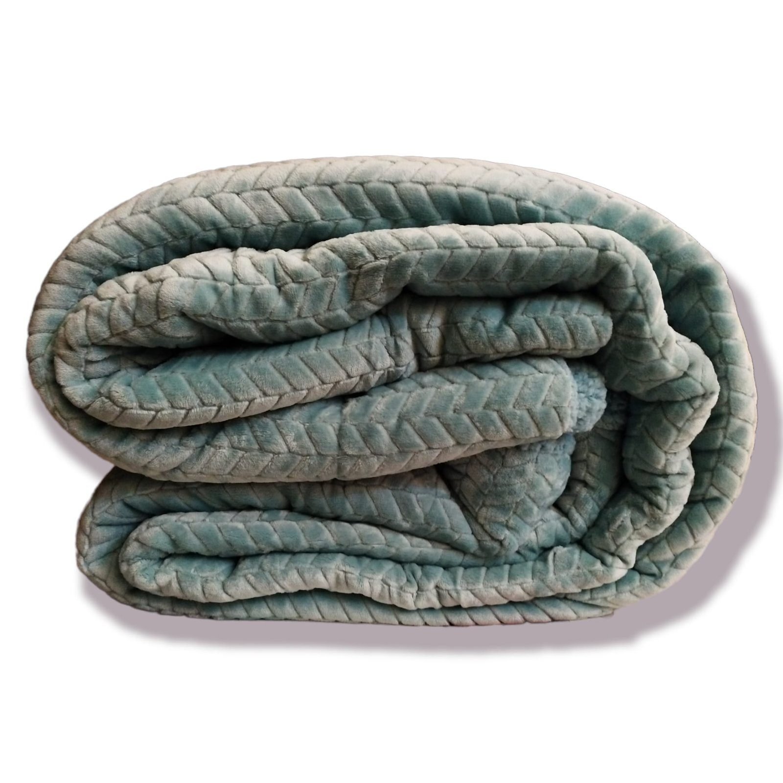 Edredón Sherpa Nórdico Aqua Jacquard Espiga: Sedalina Tacto Peluche, Sherpa Interior, 600grs Gramaje, 260cm Largo + Fundas Almohadas Regalo 50x70cm. - Imagen 3