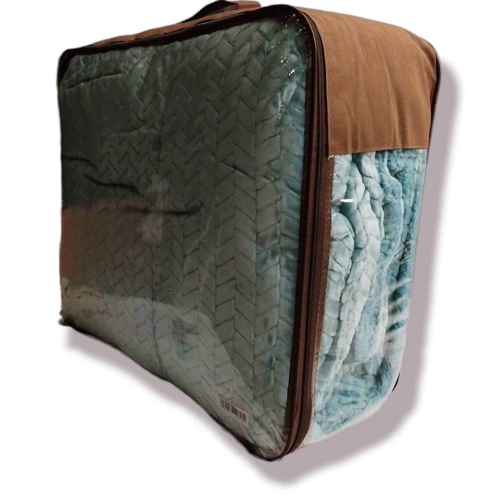 Edredón Sherpa Nórdico Aqua Jacquard Espiga: Sedalina Tacto Peluche, Sherpa Interior, 600grs Gramaje, 260cm Largo + Fundas Almohadas Regalo 50x70cm. - Imagen 8
