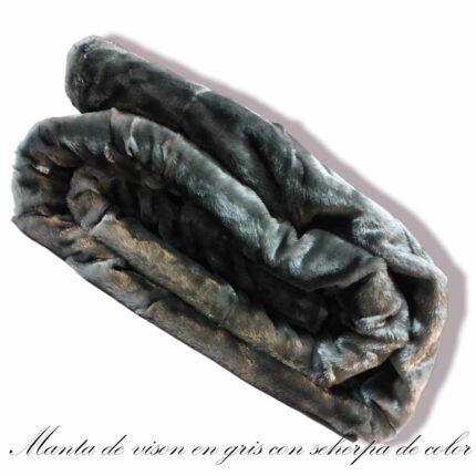 Manta para Sofá y Cama Sherpa con Visón en Gris: Calidez, Comodidad y Estilo Decorativo.