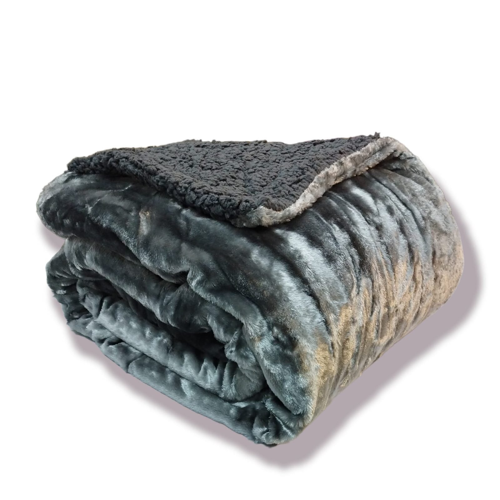 Manta para Sofá y Cama Sherpa con Visón en Gris: Calidez, Comodidad y Estilo Decorativo. - Imagen 5