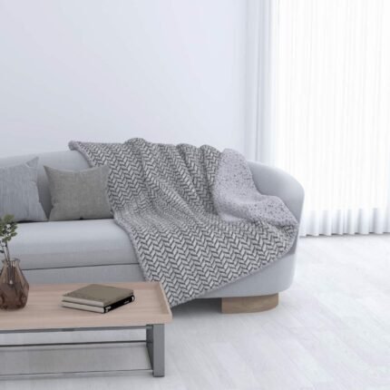 Manta sofá coralina tacto sedalina con Sherpa para Cama y sofá Reversible super Suave de Doble Cara, con 4 Tamaños diferentes Decorativa cálida y Ligera Color, Gris claro.