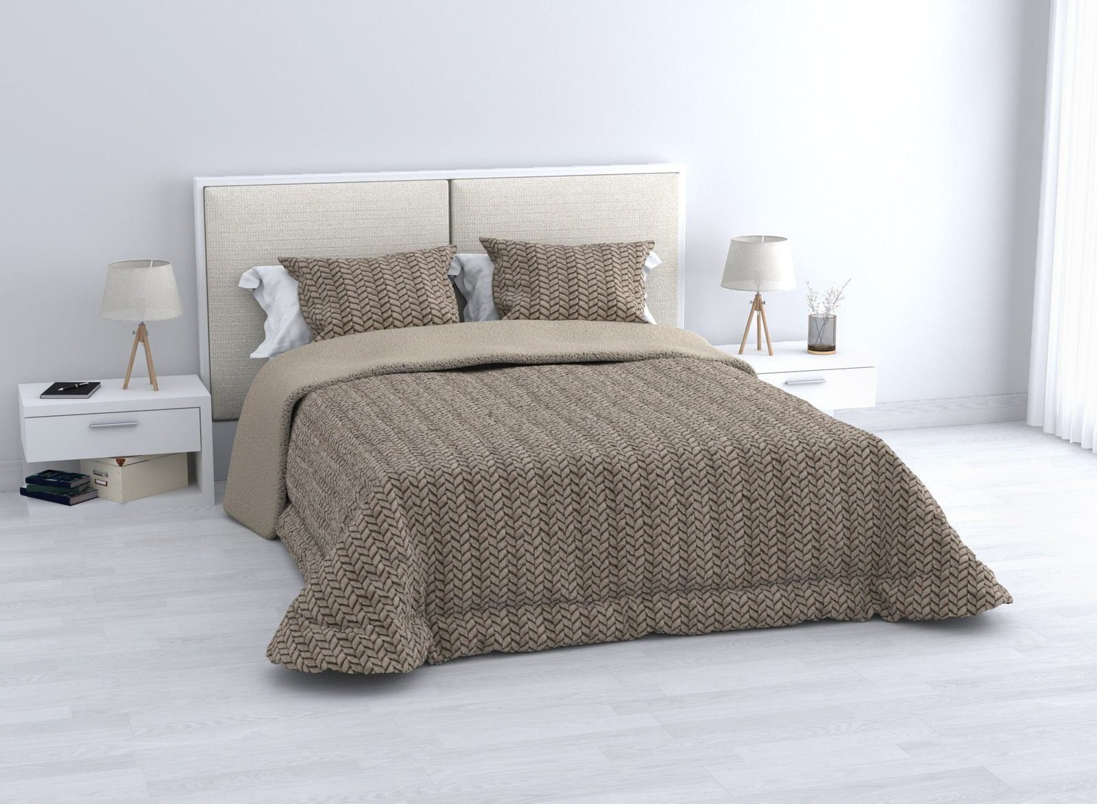 Edredón sherpa Beis Jacquard Espiga 600 g
