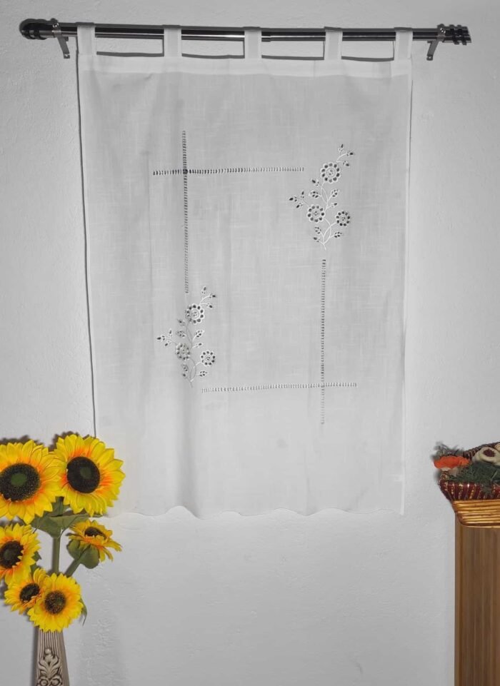 Cortinas Rústicas Bordadas para Cocina y Más - 100-150cm