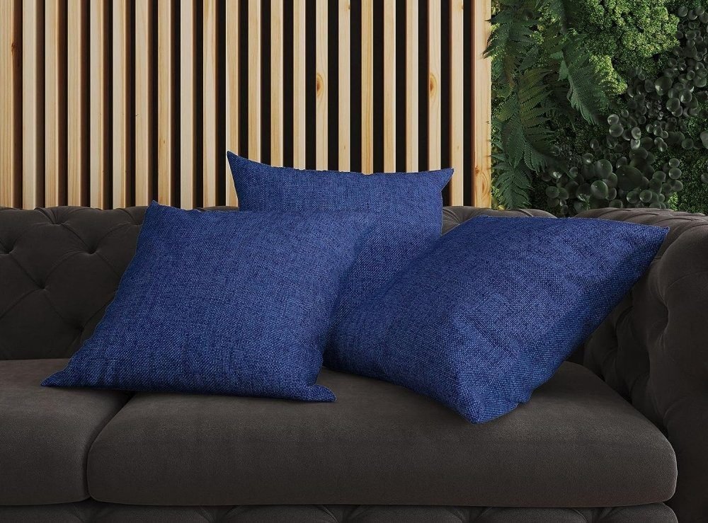 Juego de 2 Fundas de Cojines azul eléctrico de Lino Laminado con Cremalleras, Varios Tamaños Disponibles, Fundas para Almohadas de Alta Calidad. - Imagen 6