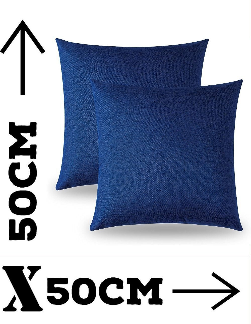 Juego de 2 Fundas de Cojines azul eléctrico de Lino Laminado con Cremalleras, Varios Tamaños Disponibles, Fundas para Almohadas de Alta Calidad. - Imagen 8