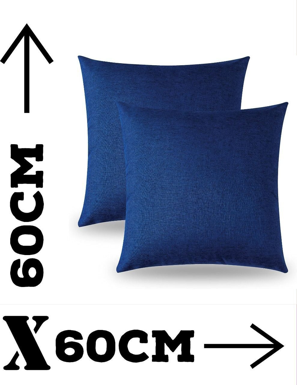 Juego de 2 Fundas de Cojines azul eléctrico de Lino Laminado con Cremalleras, Varios Tamaños Disponibles, Fundas para Almohadas de Alta Calidad. - Imagen 9