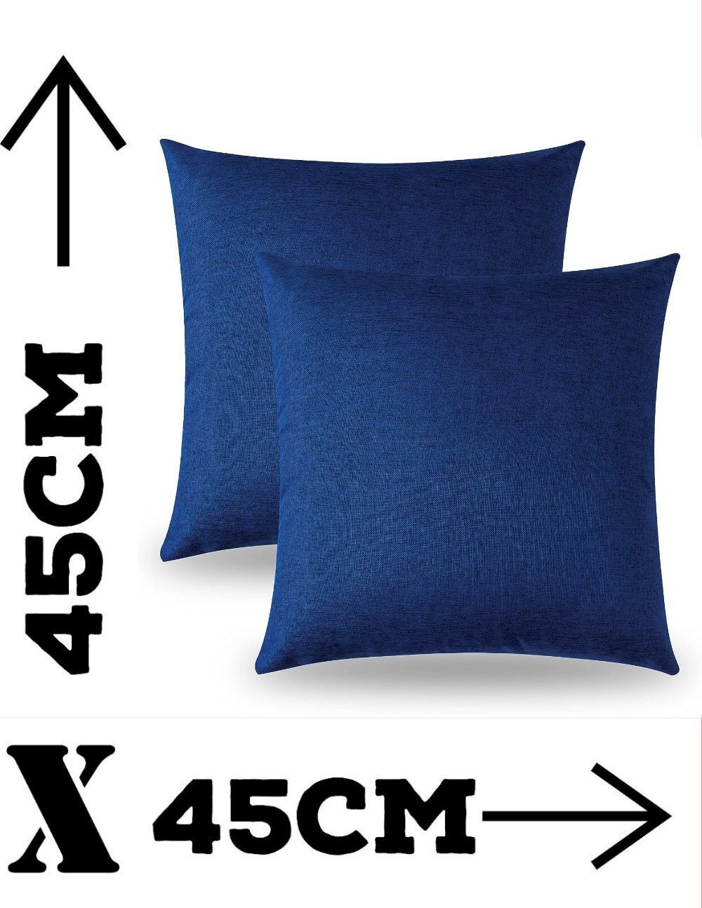 Juego de 2 Fundas de Cojines azul eléctrico de Lino Laminado con Cremalleras, Varios Tamaños Disponibles, Fundas para Almohadas de Alta Calidad. - Imagen 10