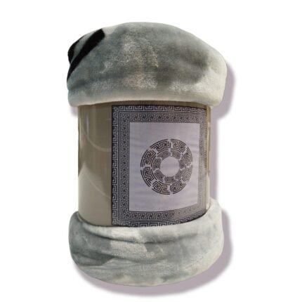 Manta Terciopelo Sofá y Cama de otoño e invierno, Manta Térmica tacto suave de 220 x 240 cm Modelo 12 Gris y Negro de 360g/m2.