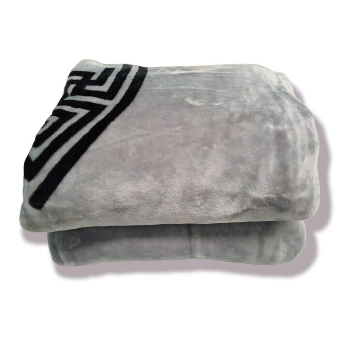 Manta Terciopelo Sofá y Cama de otoño e invierno, Manta Térmica tacto suave de 220 x 240 cm Modelo 12 Gris y Negro de 360g/m2. - Imagen 4
