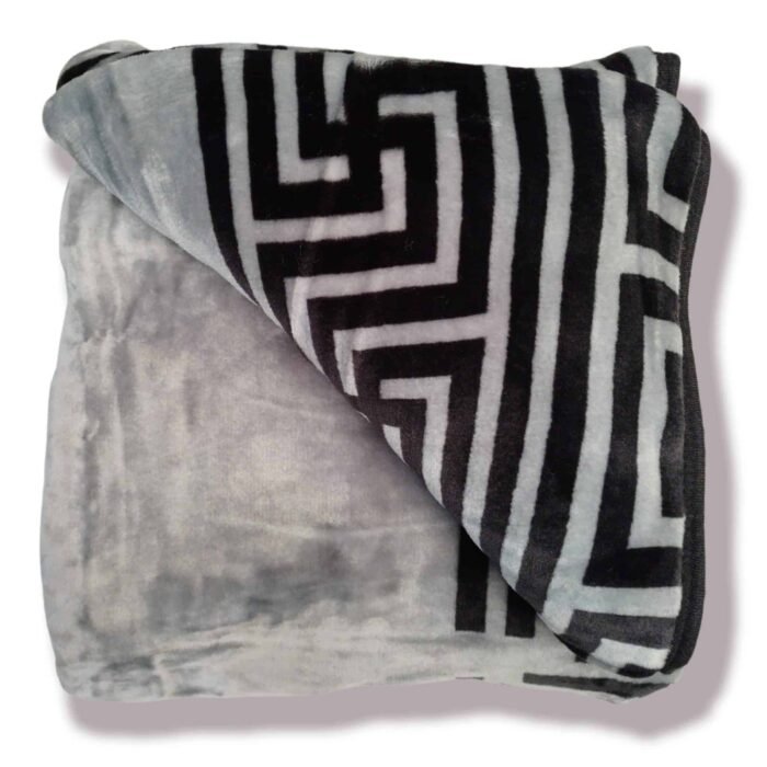 Manta Terciopelo Sofá y Cama de otoño e invierno, Manta Térmica tacto suave de 220 x 240 cm Modelo 12 Gris y Negro de 360g/m2. - Imagen 5