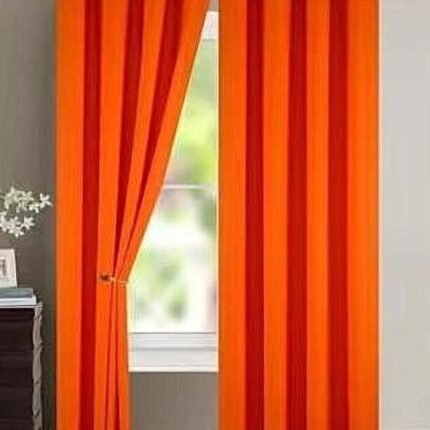Cortina Naranja Lisa Semi Opaca 140x260 cm con Ojales – Para Salón y Dormitorio.