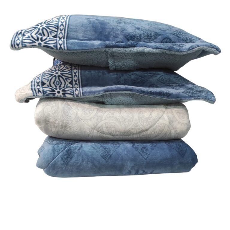 Edredón Nórdico de Invierno ZAMBIA 30 en Sedalina y Sherpa de 700 g - Colcha de invierno Azul para Cama 135/150 cm- 240x270cm. - Imagen 2