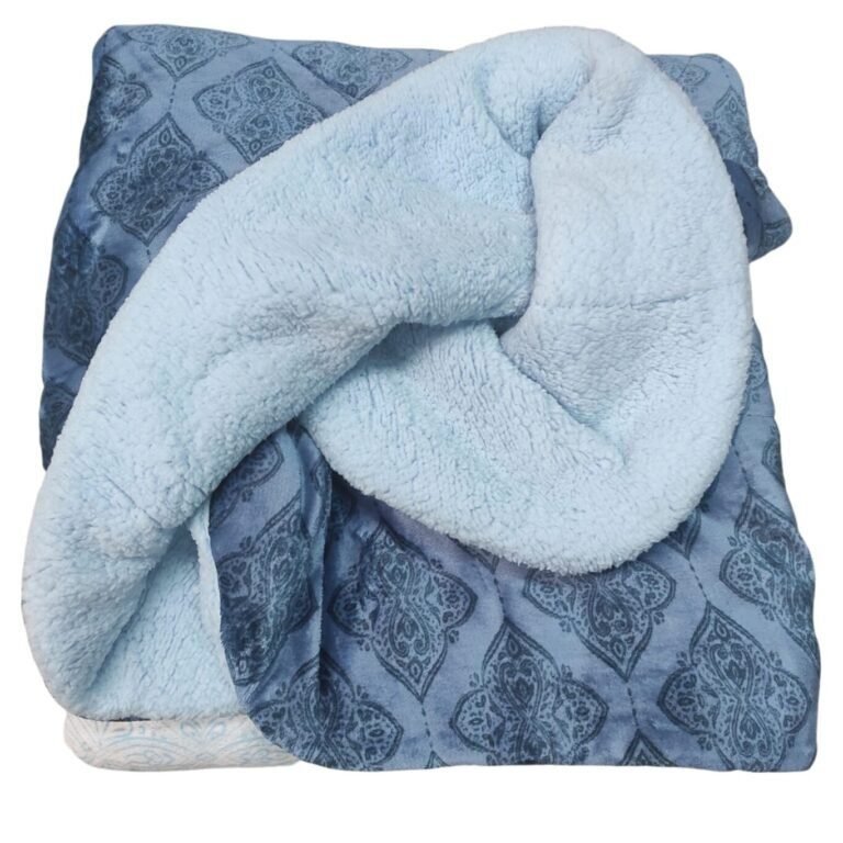 Edredón Nórdico de Invierno ZAMBIA 30 en Sedalina y Sherpa de 700 g - Colcha de invierno Azul para Cama 135/150 cm- 240x270cm. - Imagen 4