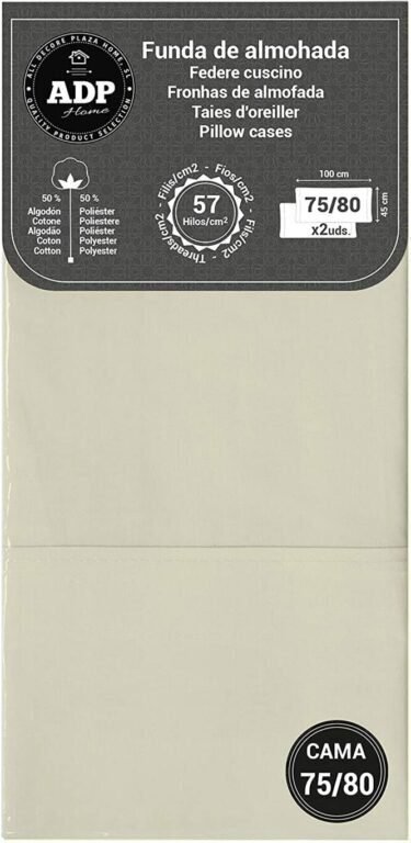 Fundas de Almohada Crema 50P Polialgodón 144 Hilos - Imagen 4